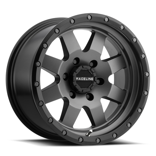 Aluminum 20x9 Defender 935G Gunmetal Gray Raceline Wheels-9