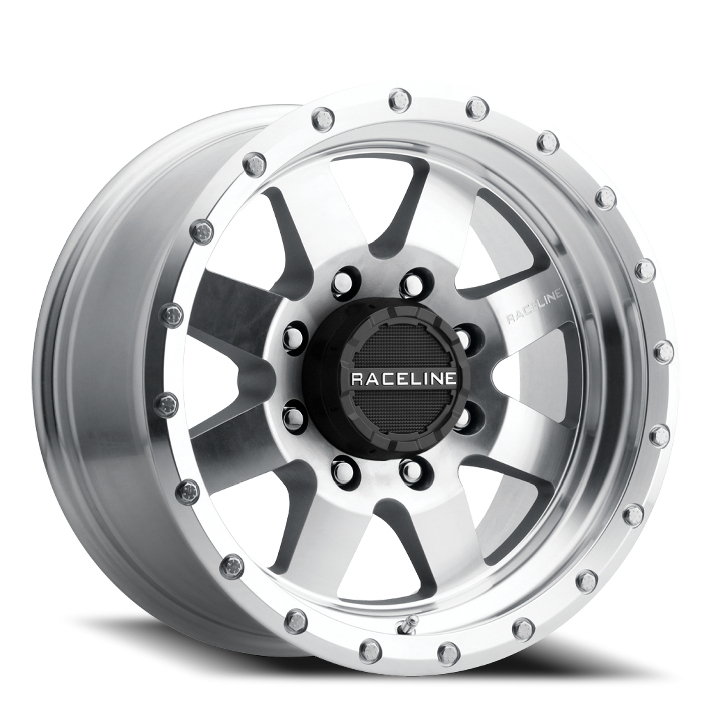 Aluminum 17x9 Defender 935MC Silver Machined Raceline Wheels-8