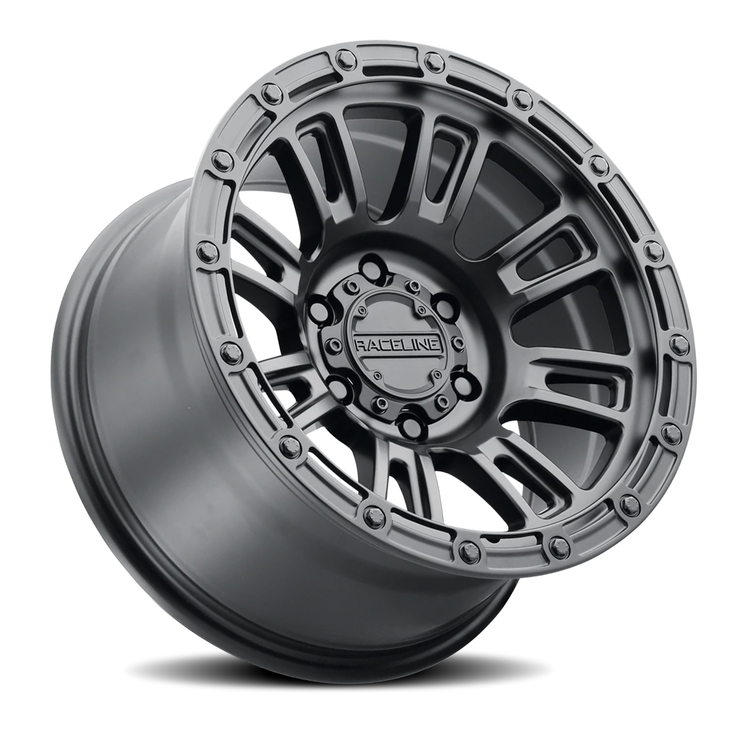 Aluminum 17x8 Compass 956B Satin Black Raceline Wheels-3