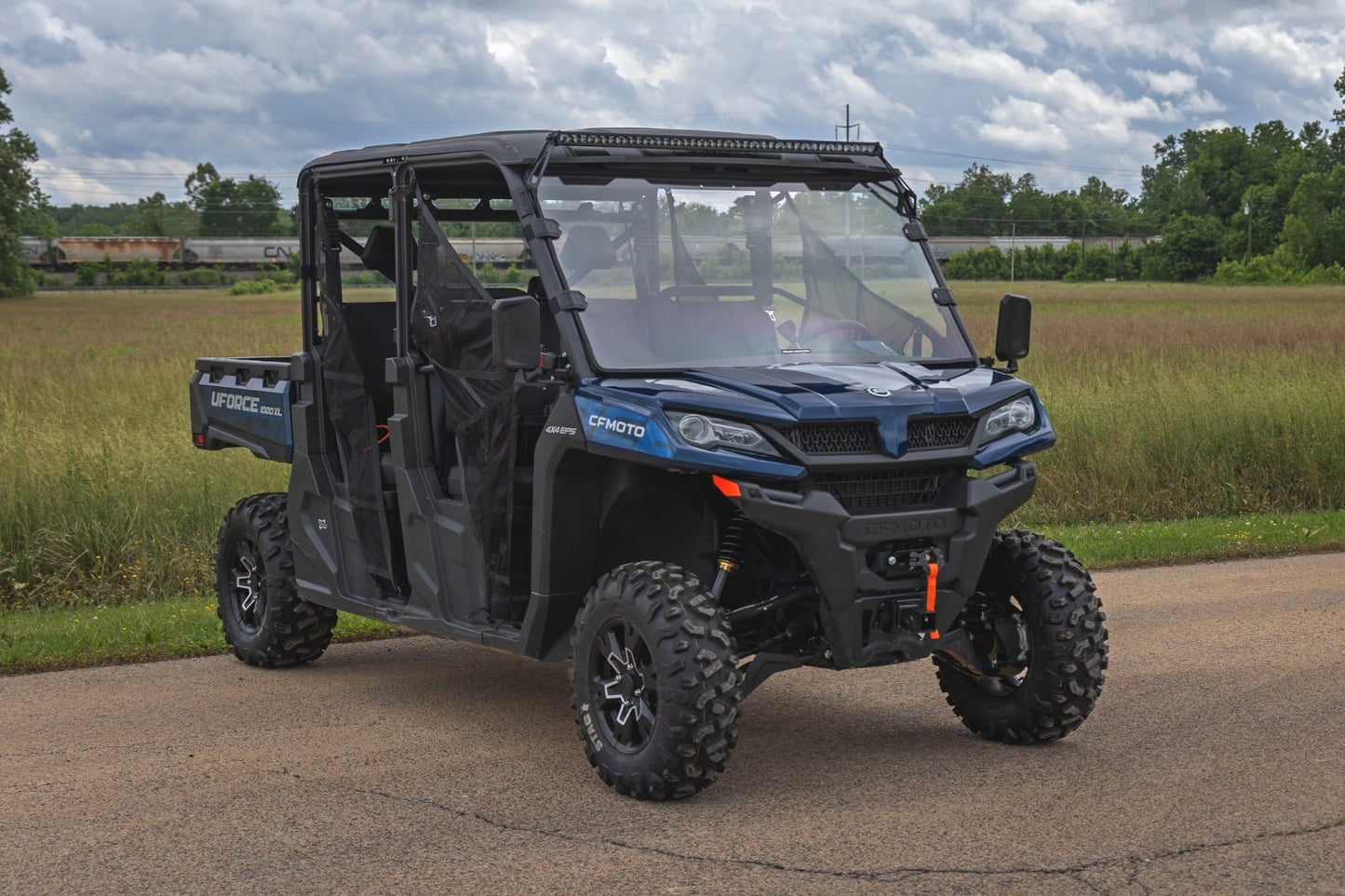 LED Light Kit Front Mount 50 Inch Black Single Row CFMOTO UFORCE 1000 Rough Country-5