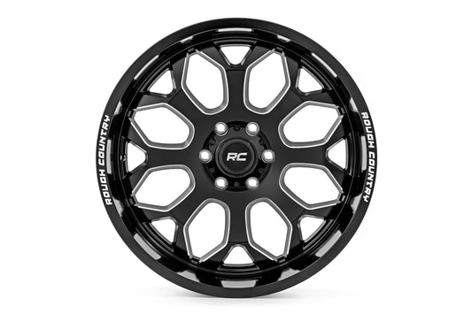 96 Series Wheel One-Piece Gloss Black 20x10 6x5.5 -19mm Rough Country-1