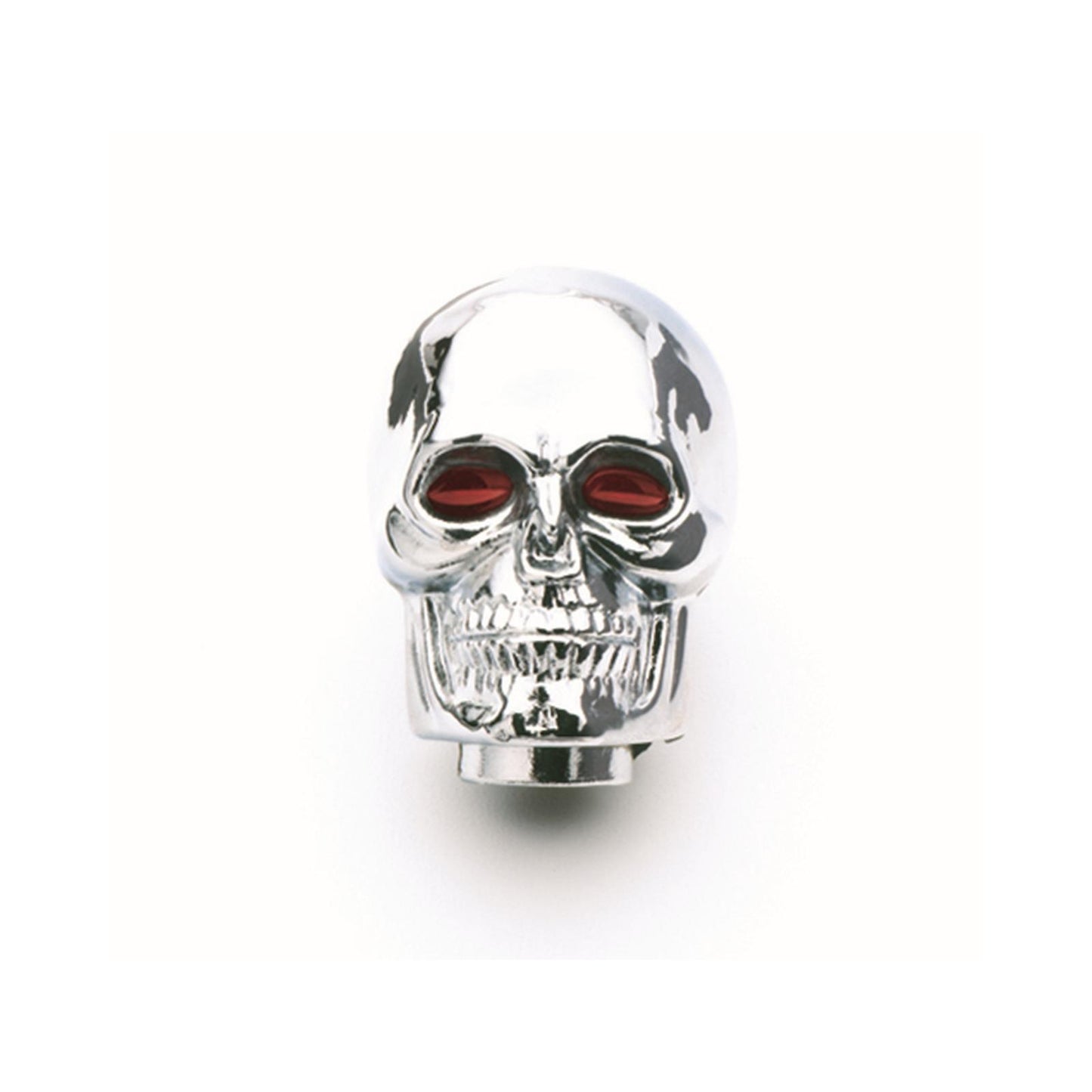 Shifter Knob Chrome Skull With Red Eyes Universal Design Fits 5/16 Inch Thru 1/2 Inch Diameter Shift Levers Mr Gasket