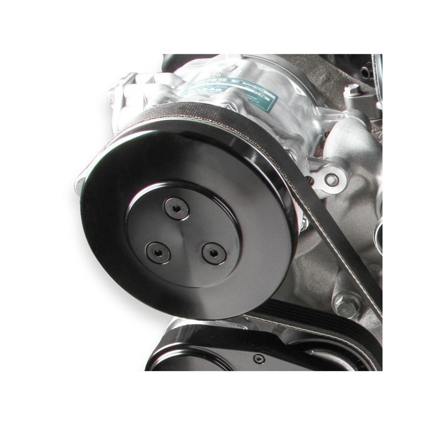 SD7 Compressor Pulley Cover Black A/C Pulley Cover Holley-2