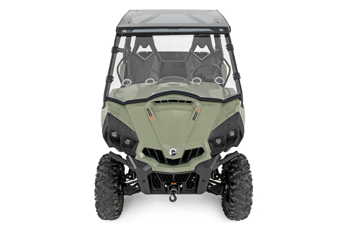 Vented Full Windshield Scratch Resistant 11-20 Can-Am Commander Rough Country-4