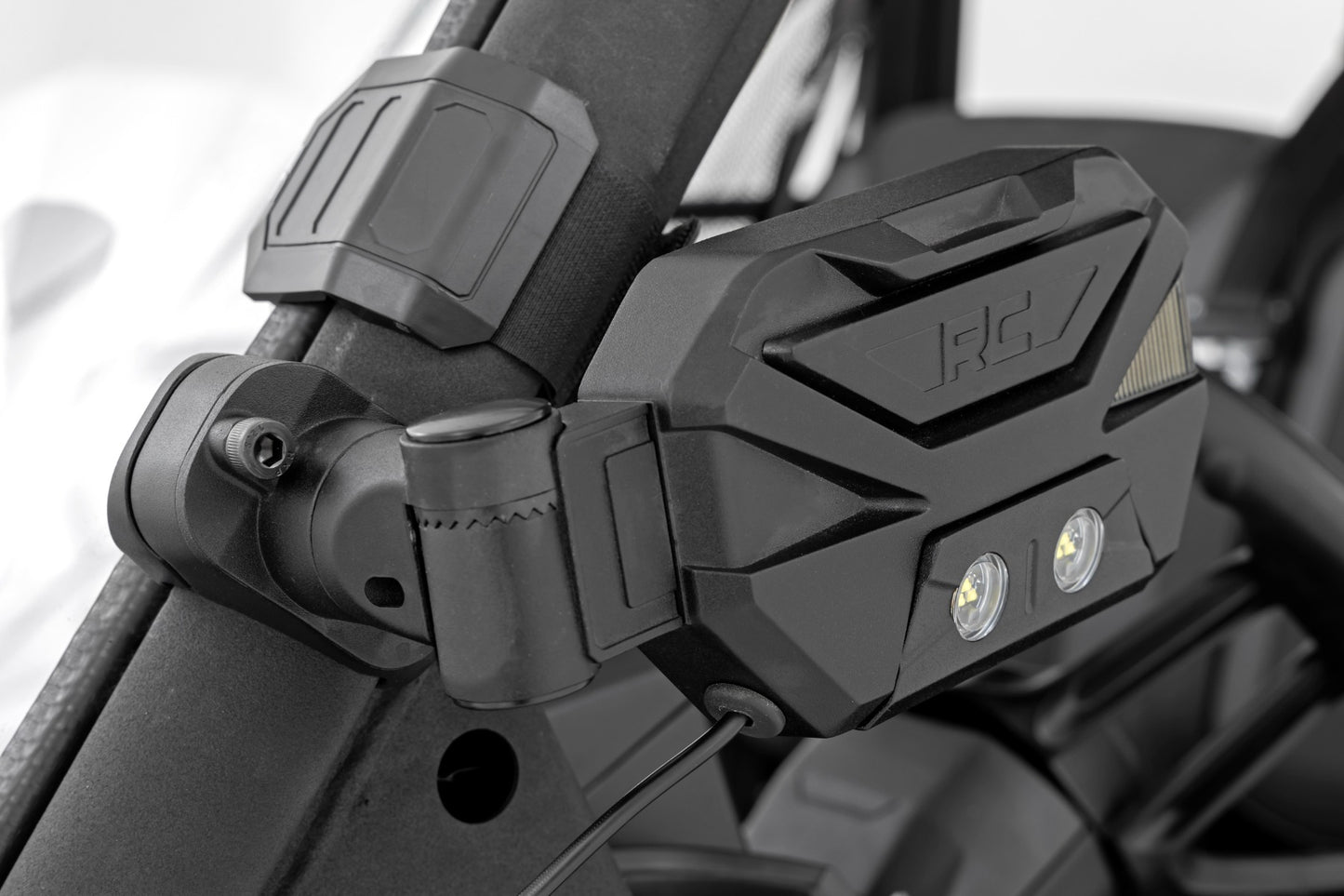 UTV Aluminum Side Mirrors w/Turn Signal Pro-Fit Cages Universal Rough Country-4