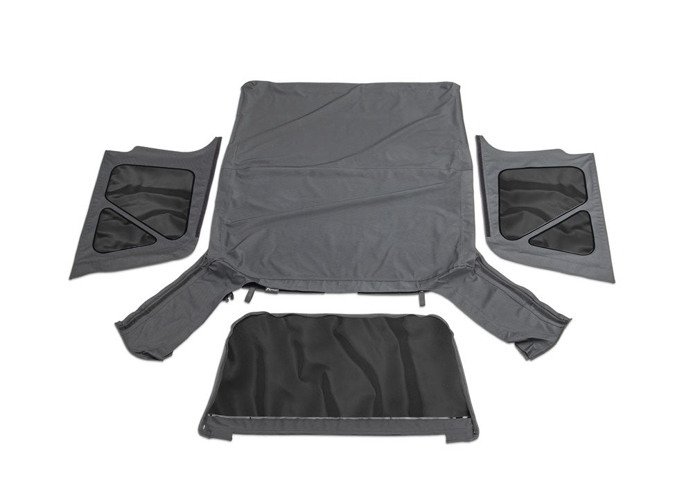 Factory Replacement Soft Top No Windows for 1997-2006 Jeep Wrangler TJ, Black Denim Rampage-4