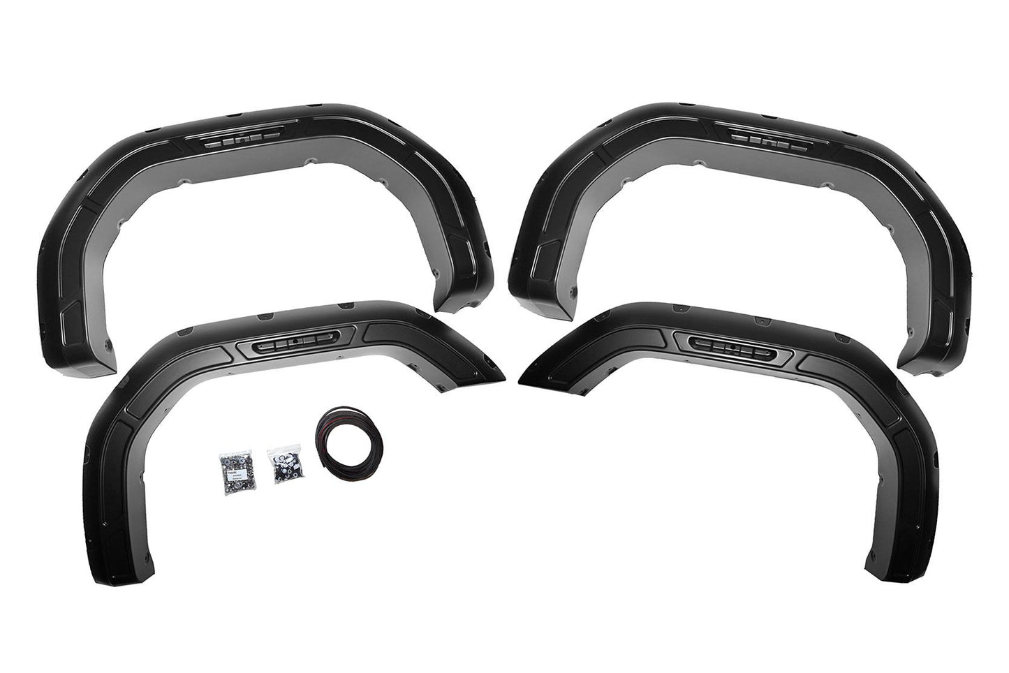 Defender Pocket Fender Flares Flat Black GMC Sierra 2500 HD/Sierra 3500 HD (20-23) Rough Country