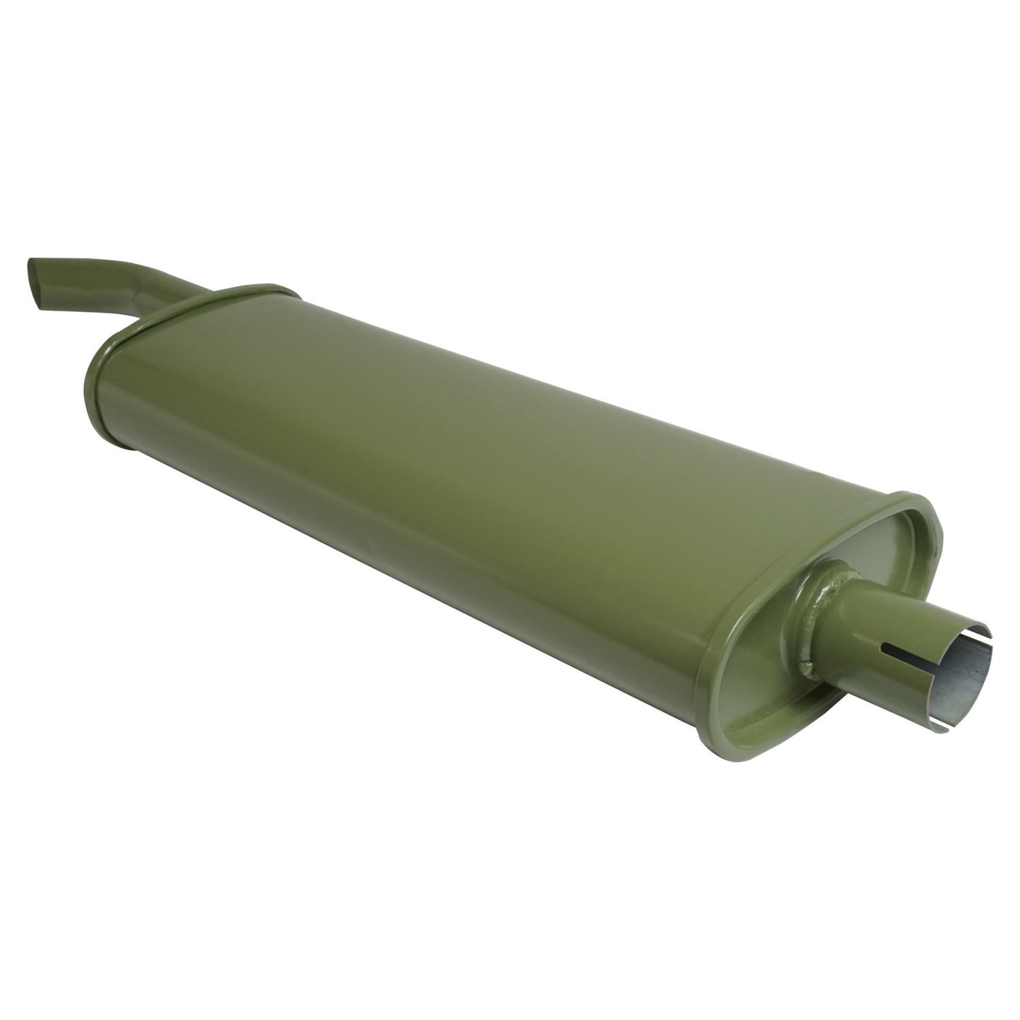 Muffler for 1941-45 Jeep MB & CJ-2A, Olive Drab, Exits Behind the Passenger Door Crown Automotive