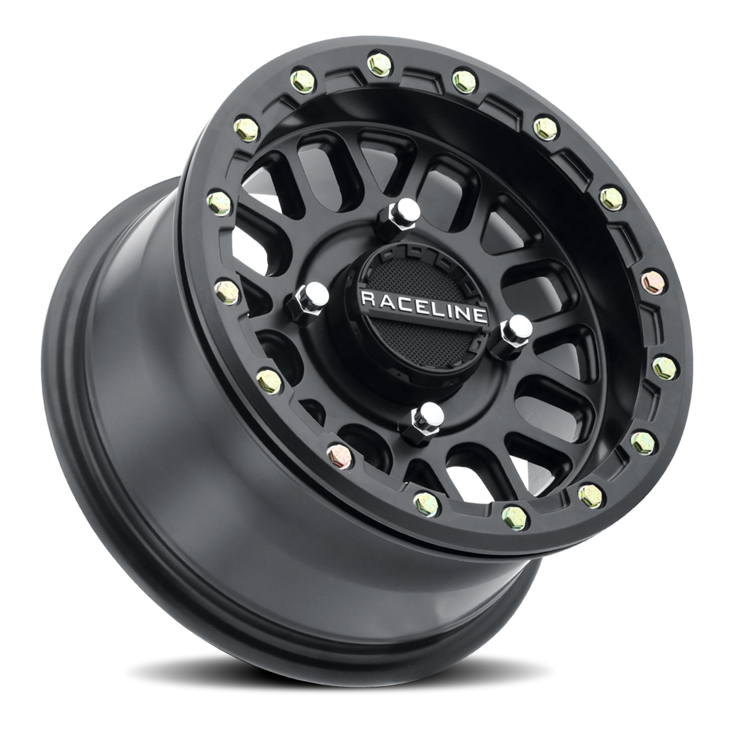 Aluminum 14x7 Podium Beadlock UTV A93B Satin Black Raceline Wheels-9