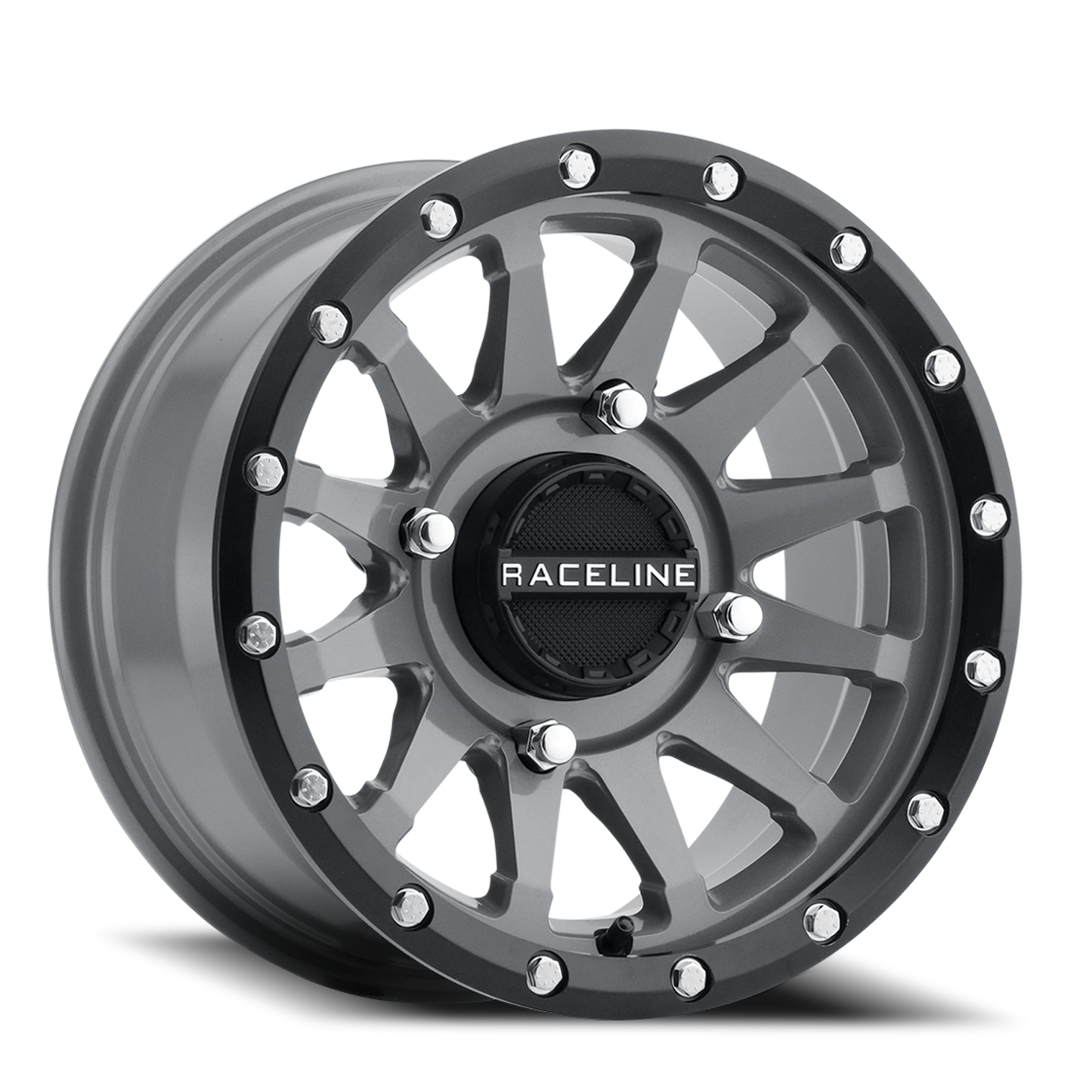 Aluminum 15x6 Trophy Simulated Beadlock UTV A95SG Stealth Grey Raceline Wheels-1