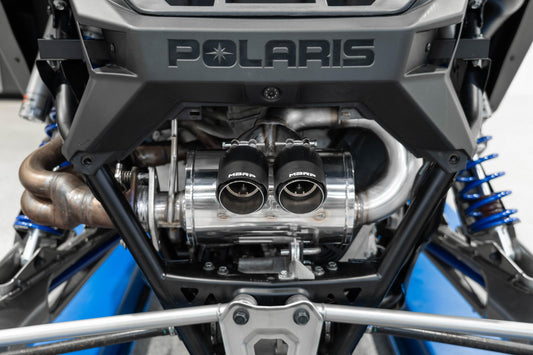 2022-Up Polaris RZR PRO R T304 Single Slip-on Dual Outlet Performance Series Exhaust with Carbon Fiber Tips MBRP-1