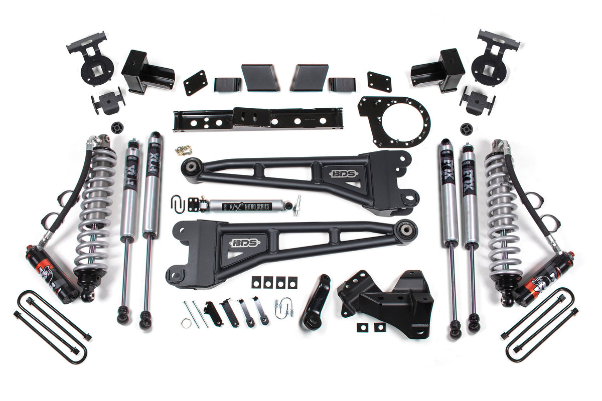 20-22 Ford F-250/F-350 4WD 7 Inch Radius Arm Lift Kit, 5 Inch Rear, Block, Diesel - Fox 2.5 Performance Elite Series C/O Front, Fox 2.0 IFP Performance Series Aux Front, Fox 2.0 IFP Performance Series Rear BDS Suspension