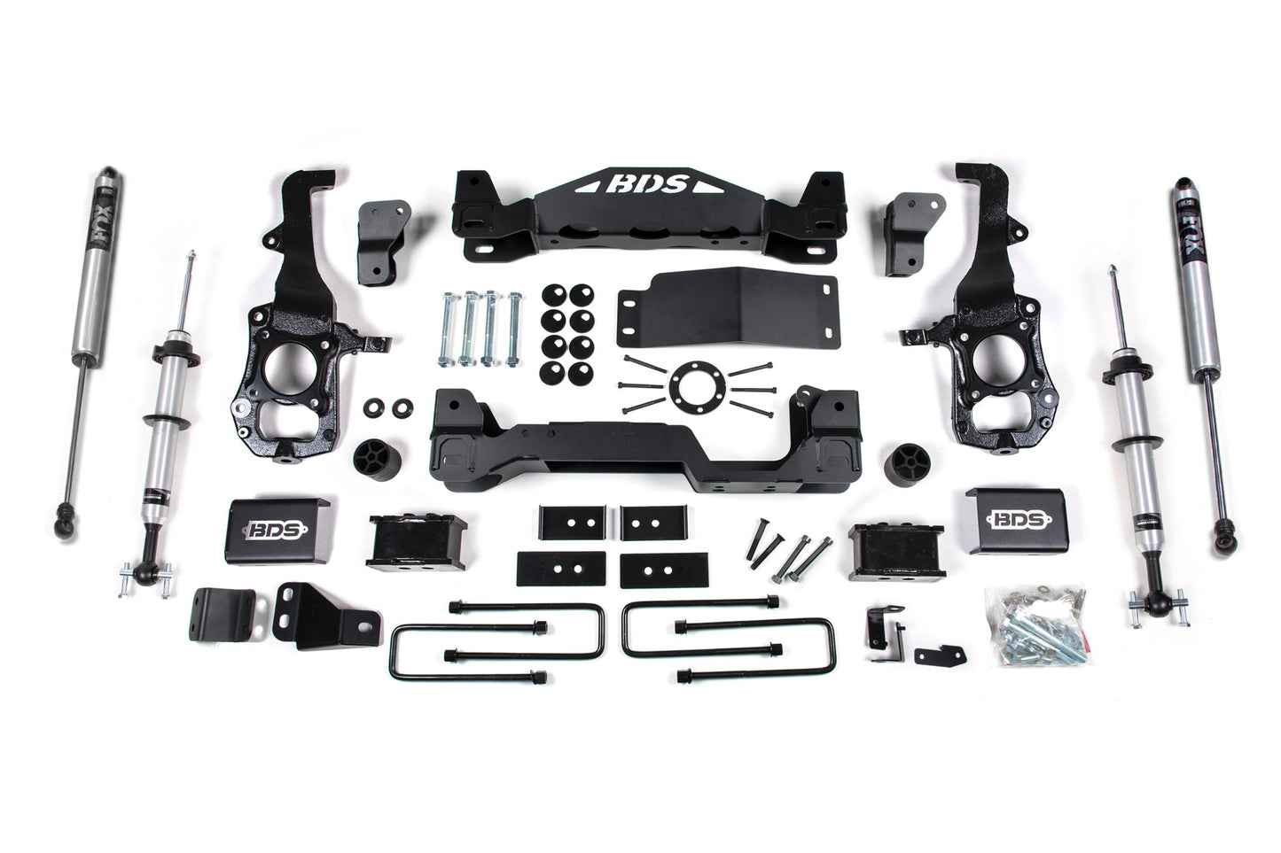 4 Inch Lift Kit FOX 2.0 Strut Ford F150 21-25 4WD 2 Inch Block Fox 2.0 Performance Shocks BDS Suspension