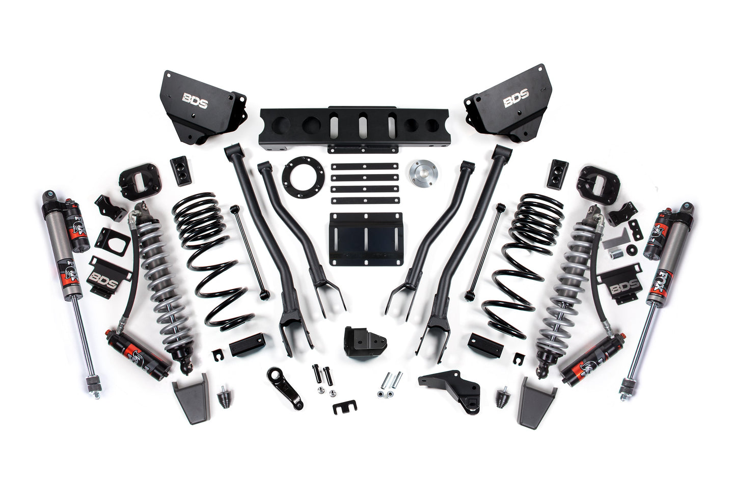 14-18 Ram 2500 4WD 4 Inch 4-Link Lift Kit, 2.5 Inch Rear, Coil Spring, Diesel - Fox 2.5 Performance Elite Series C/O Front, Fox 2.5 Performance Elite Series Rear BDS Suspension