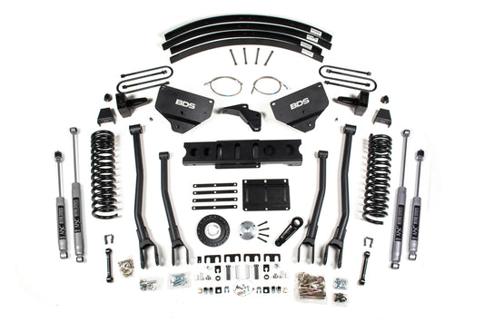 8 Inch Lift Kit w/ 4-Link Ram 3500 13-18 4WD Diesel Rear Lift Leaf Springs 6 Bolt Indexing Ring BDS Suspension-1