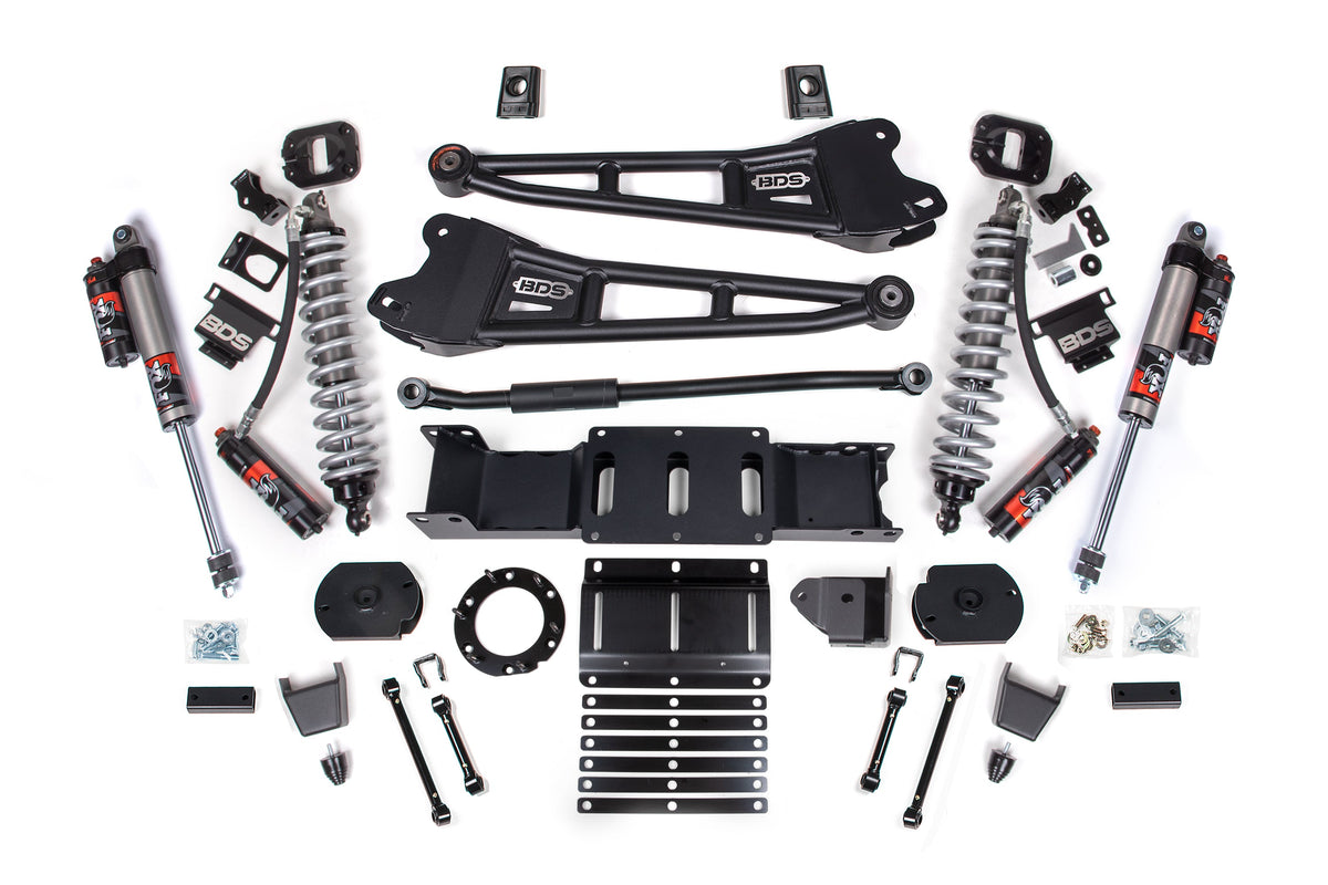 19-25 Ram 2500 4WD 3 Inch Radius Arm Lift Kit, 1.25 Inch Rear, Coil Spacer, Diesel - Fox 2.5 Performance Elite Series C/O Front, Fox 2.5 Performance Elite Series Rear BDS Suspension