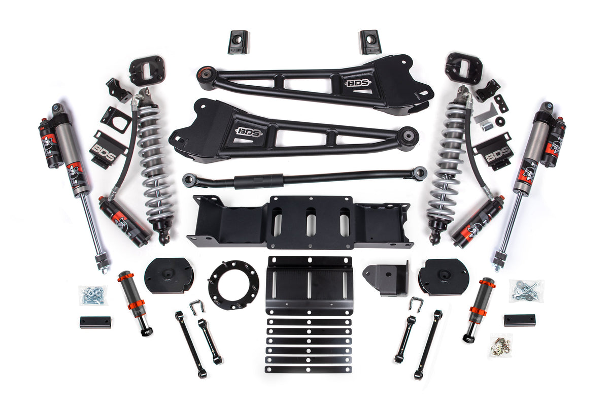 19-24 Ram 2500 4WD 3 Inch Radius Arm Lift Kit, 1.25 Inch Rear, Coil Spacer, Diesel - Fox 2.5 Performance Elite Series C/O Front, FOX 2.0 Front Bump, Fox 2.5 Performance Elite Series Rear BDS Suspension