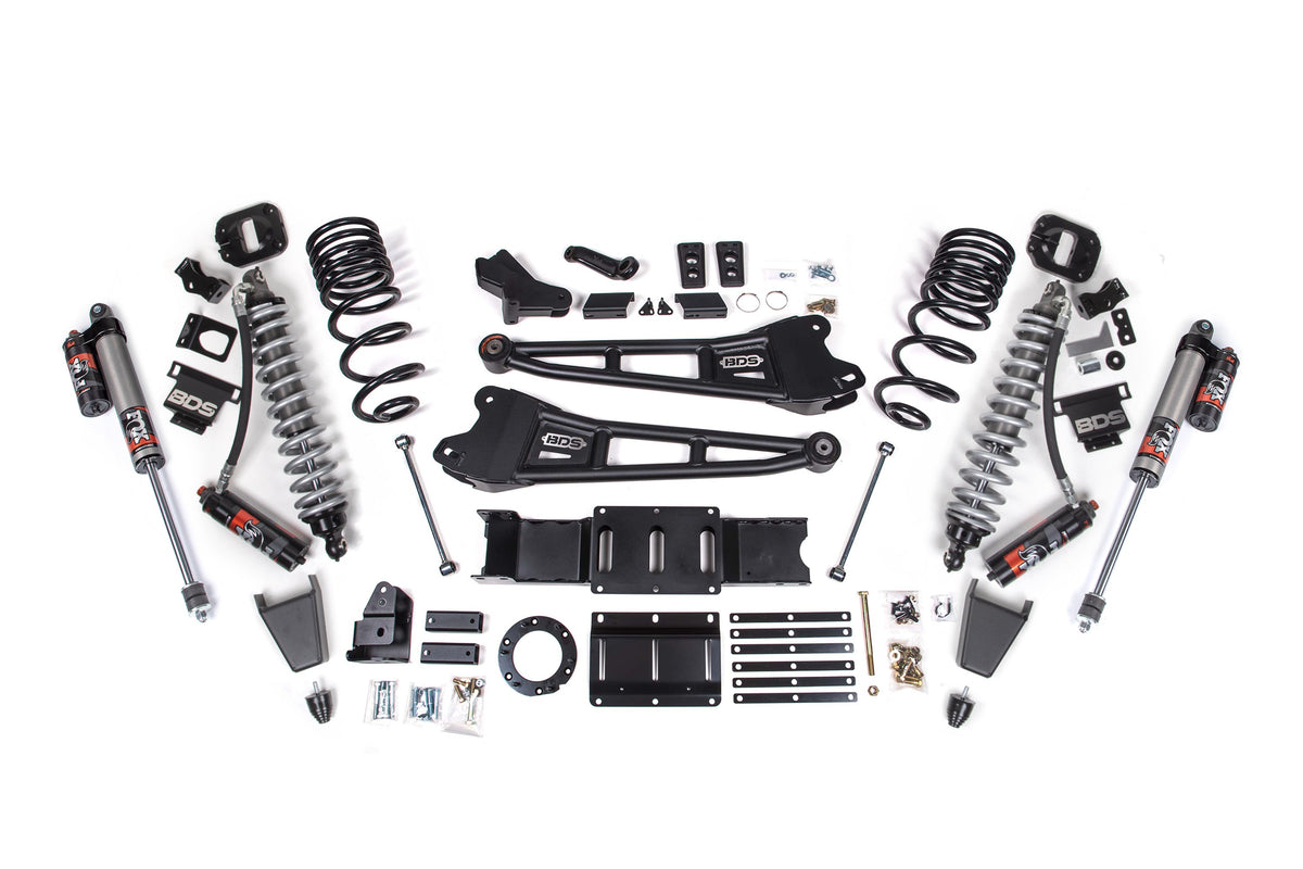 19-24 Ram 2500 4WD 4 Inch Radius Arm Lift Kit, 2.5 Inch Rear, Coil Spring, Diesel - Fox 2.5 Performance Elite Series C/O Front, Fox 2.5 Performance Elite Series Rear BDS Suspension