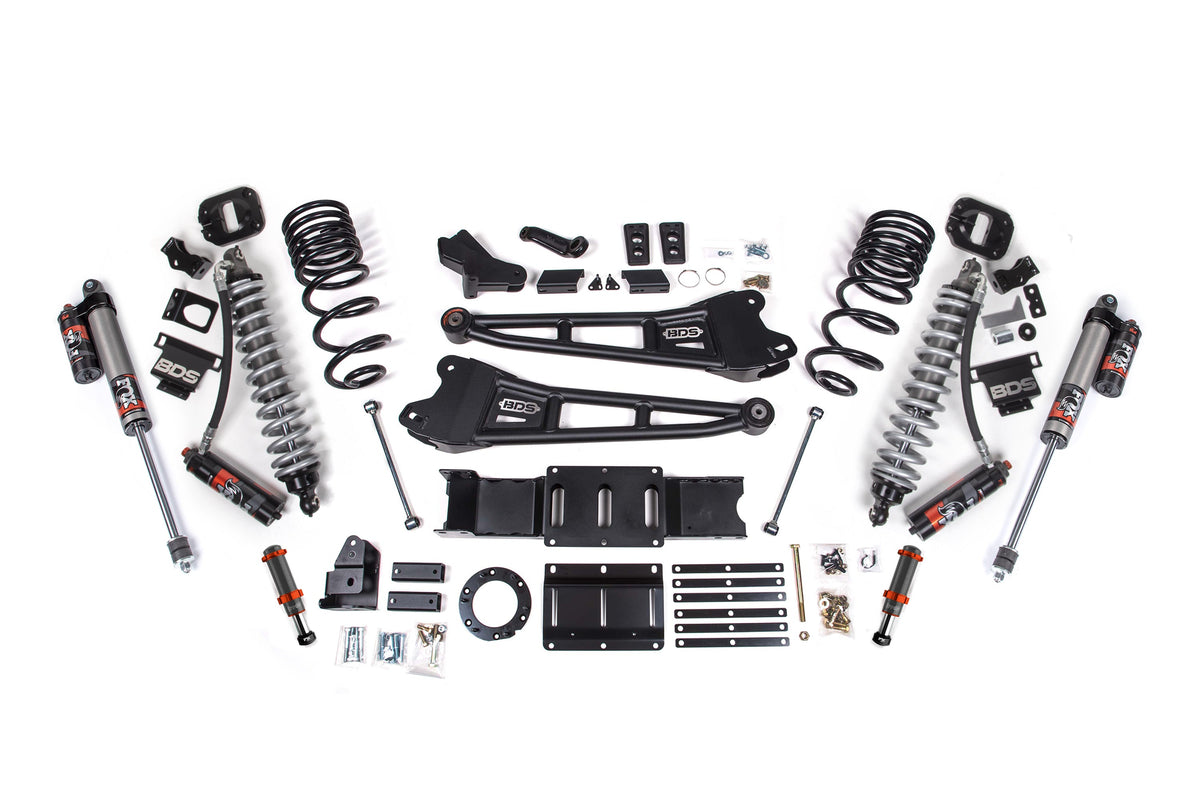 19-24 Ram 2500 4WD 4 Inch Radius Arm Lift Kit, 2.5 Inch Rear, Coil Spring, Diesel - Fox 2.5 Performance Elite Series C/O Front, FOX 2.0 Front Bump, Fox 2.5 Performance Elite Series Rear BDS Suspension