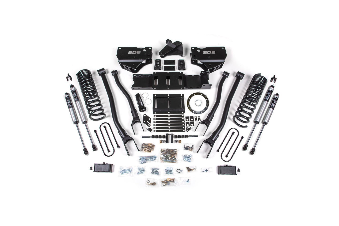 19-24 Ram 3500 4 Inch 4-Link Lift, 2 Inch Rear, Block, Diesel w/ overload, 8 bolt T-Case - Fox 2.5 Performance Elite Series R/r DSC Front, Fox 2.5 Performance Elite Series P/b DSC Rear BDS Suspension