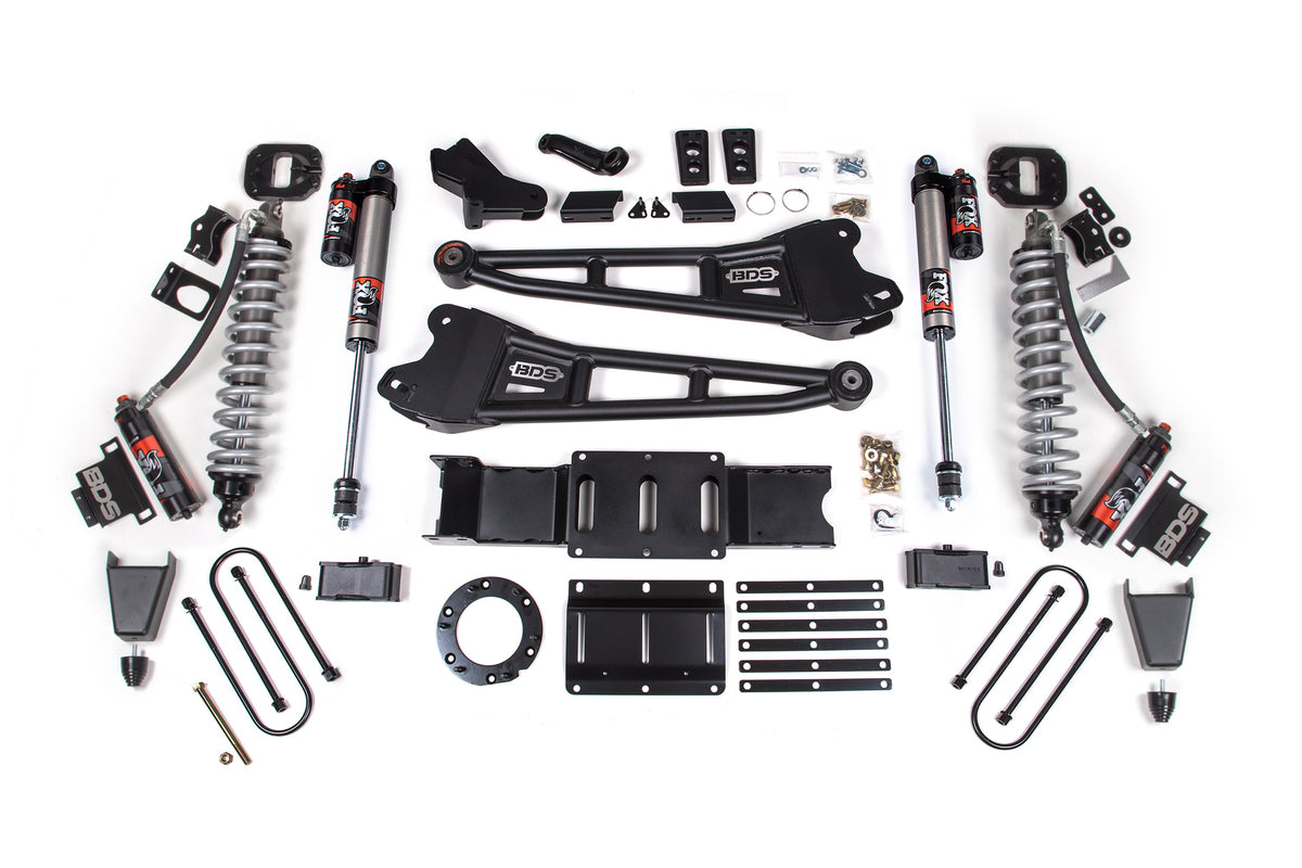 19-24 Ram 3500 4WD 6 Inch Radius Arm Lift Kit, 5 Inch Rear, Block w/o Overload, 6 Bolt Diesel - Fox 2.5 Performance Elite Series C/O Front, Fox 2.5 Performance Elite Series Rear BDS Suspension