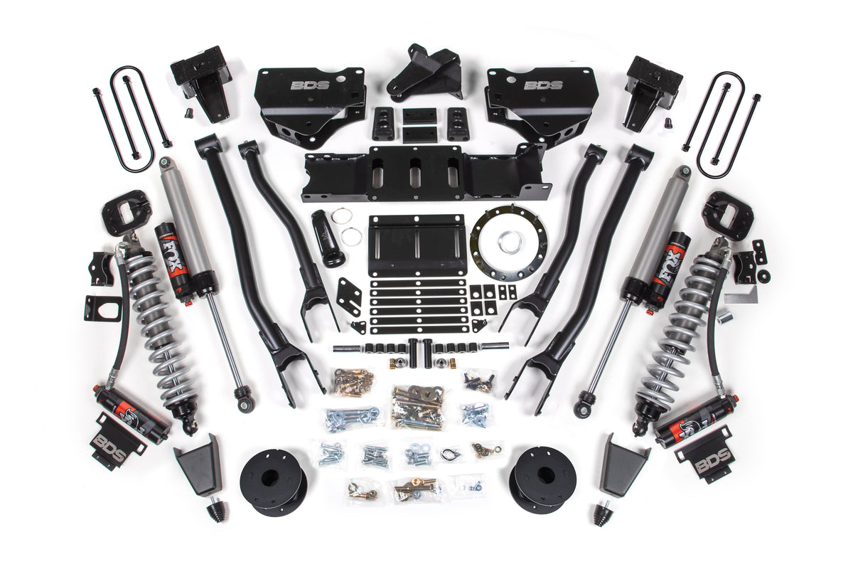 19-24 Ram 3500 4WD 6 Inch 4-Link Lift Kit, 5 Inch Rear, Block w/o Overload, 8 Bolt Diesel - Fox 2.5 Performance Elite Series C/O Front, Fox 2.5 Performance Elite Series Rear BDS Suspension
