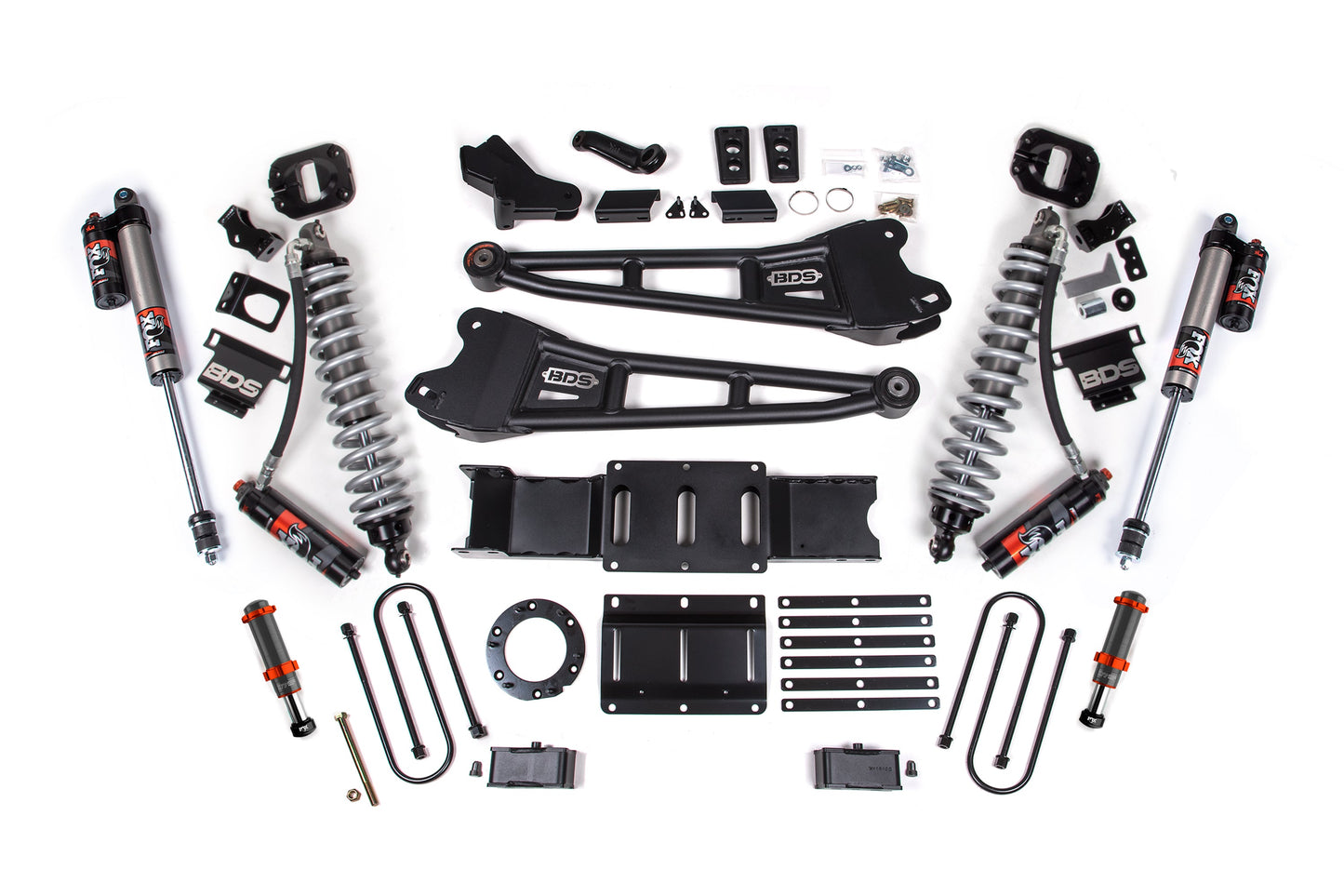 19-24 Ram 3500 4WD 4 Inch Radius Arm Lift Kit, 2 Inch Rear, Block w/o Overload, 6 Bolt Diesel - Fox 2.5 Performance Elite Series C/O Front, FOX 2.0 Front Bump, Fox 2.5 Performance Elite Series Rear BDS Suspension