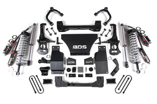 2025 Silverado/Sierra 1500 4WD 4 Inch Lift Kit V8 Gas 3 Inch Rear Block -Fox 2.5 PES C/O Front BDS Suspension-1