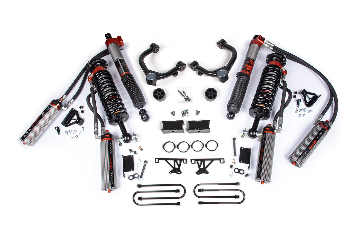 25-26 Chevy Tb/GMC AT4 1500 4WD 1.0 Inch Lift Kit, 0.5 Inch Rear, Block - Fox 3.0 Factory Race Series C/O Front, Fox 3.0 Factory Race Series Rear BDS Suspension