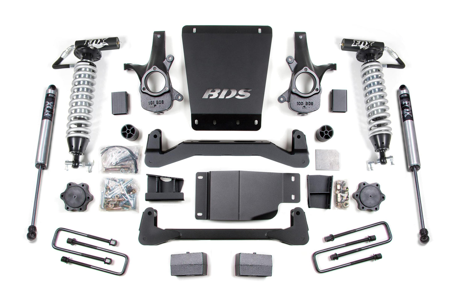 4 Inch Lift Kit FOX 2.5 Coil-Over Silverado/Sierra 1500 07-13 4WD Leaf Springs Fox 2.5 Performance Shocks BDS Suspension