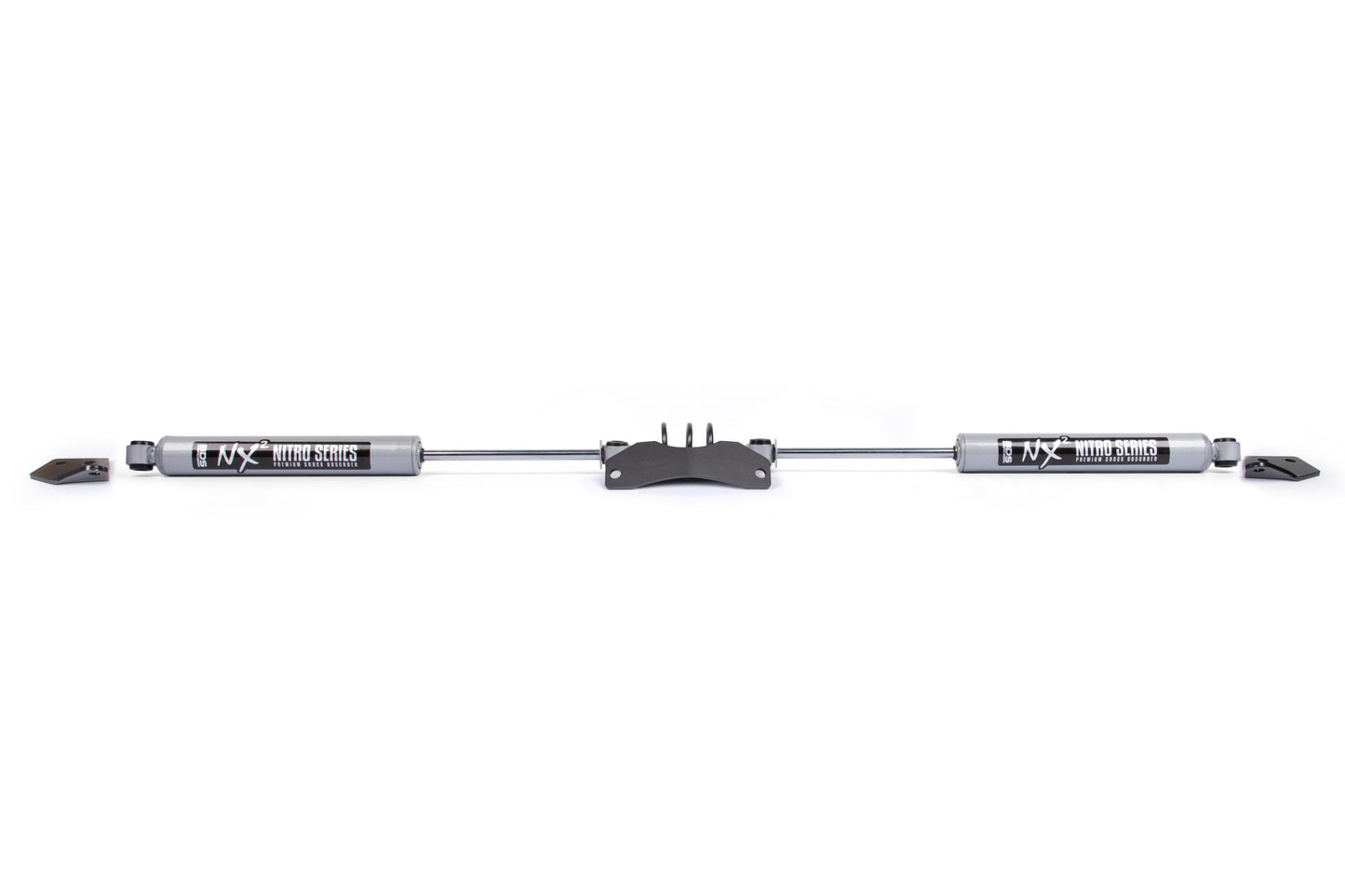 Dual Steering Stabilizer Kit w/ NX2 Shocks Dodge Ram 1500 Mega Cab 06-08 4WD Y-Style Steering BDS Suspension
