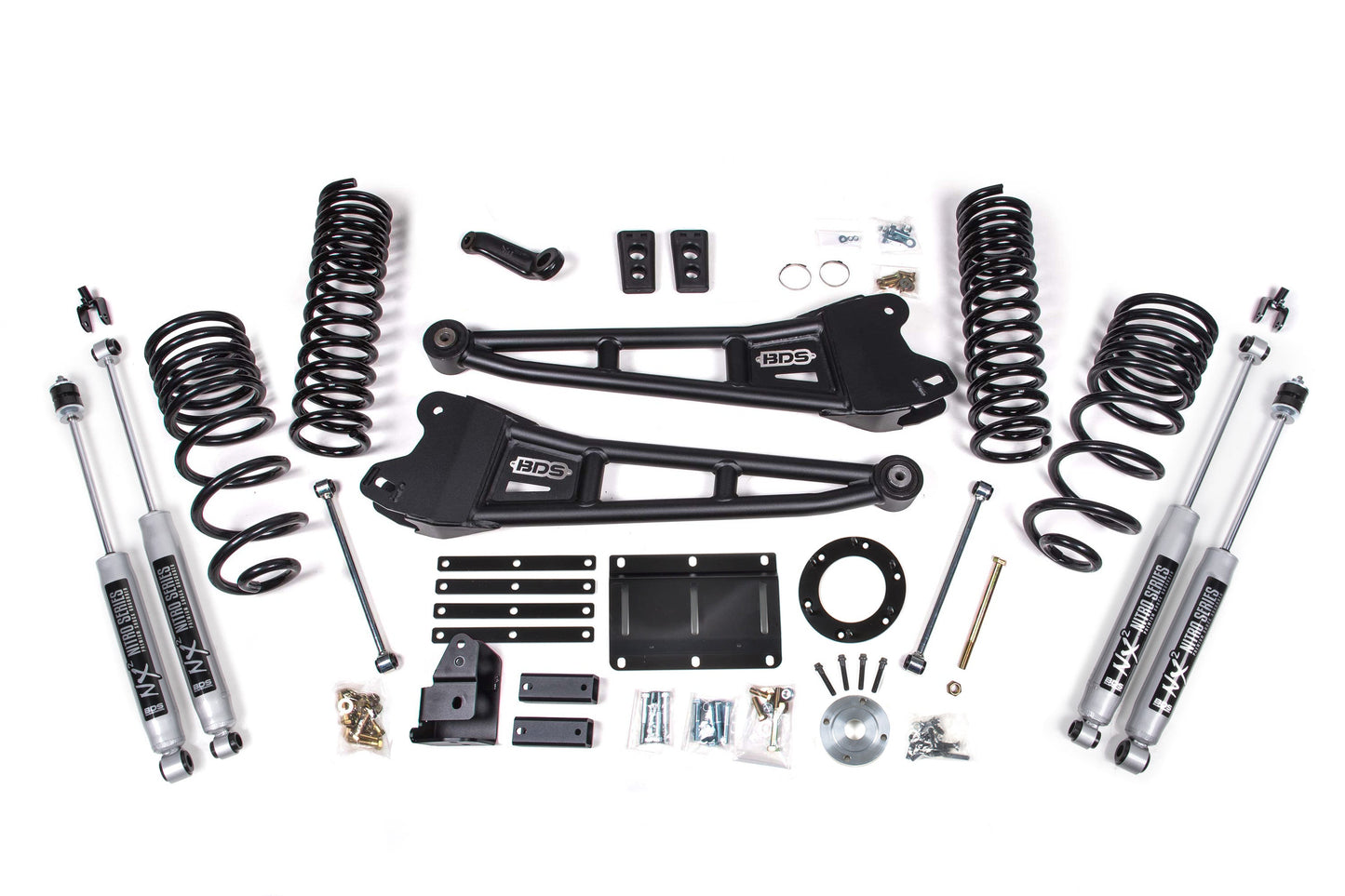 14-18 Ram 2500 5.5 Inch Radius Arm Lift, 4.5 Inch Rear, Spring, Gas w/ 6 bolt T-case - Fox 2.5 Performance Elite Series R/r Front, Fox 2.5 Performance Elite Series P/b Rear BDS Suspension