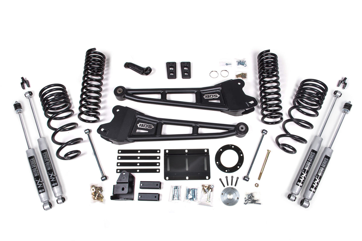 14-18 Ram 2500 5.5 Inch Radius Arm Lift, 4.5 Inch Rear, Spring, Gas w/ 6 bolt T-case - Fox 2.5 Performance Elite Series R/r Front, Fox 2.5 Performance Elite Series P/b Rear BDS Suspension