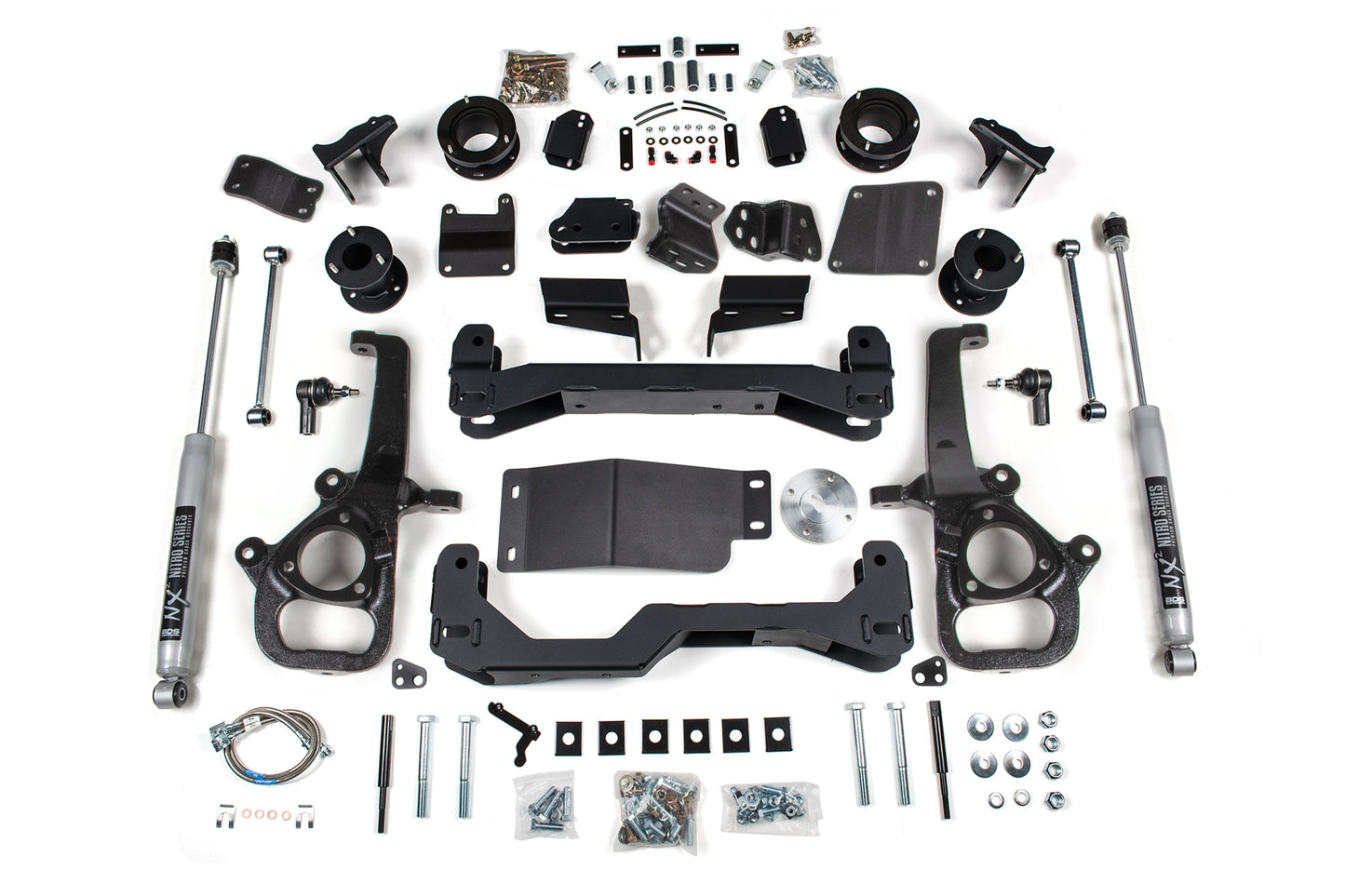 25 Ram 1500 w/ Air Ride 4WD 4 Inch Lift Kit, 3 Inch Rear Lift, Spacer - Large Bore - Strut Spacer, NX2 Nitro Series Shocks BDS Suspension