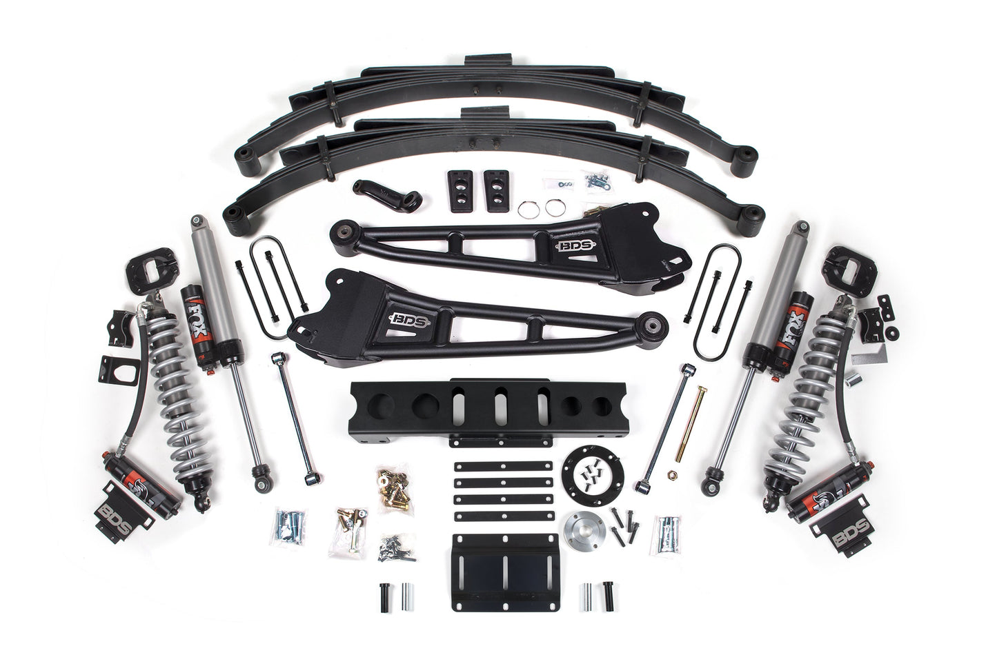 13-18 Ram 3500 (Diesel) 6 Inch Coilover Conversion Kit, 4.5 Inch Rear Lift, Leaf Spring, 6 Bolt - Fox 2.5 Performance Elite Series C/O, Fox 2.5 Performance Elite Series Shocks BDS Suspension