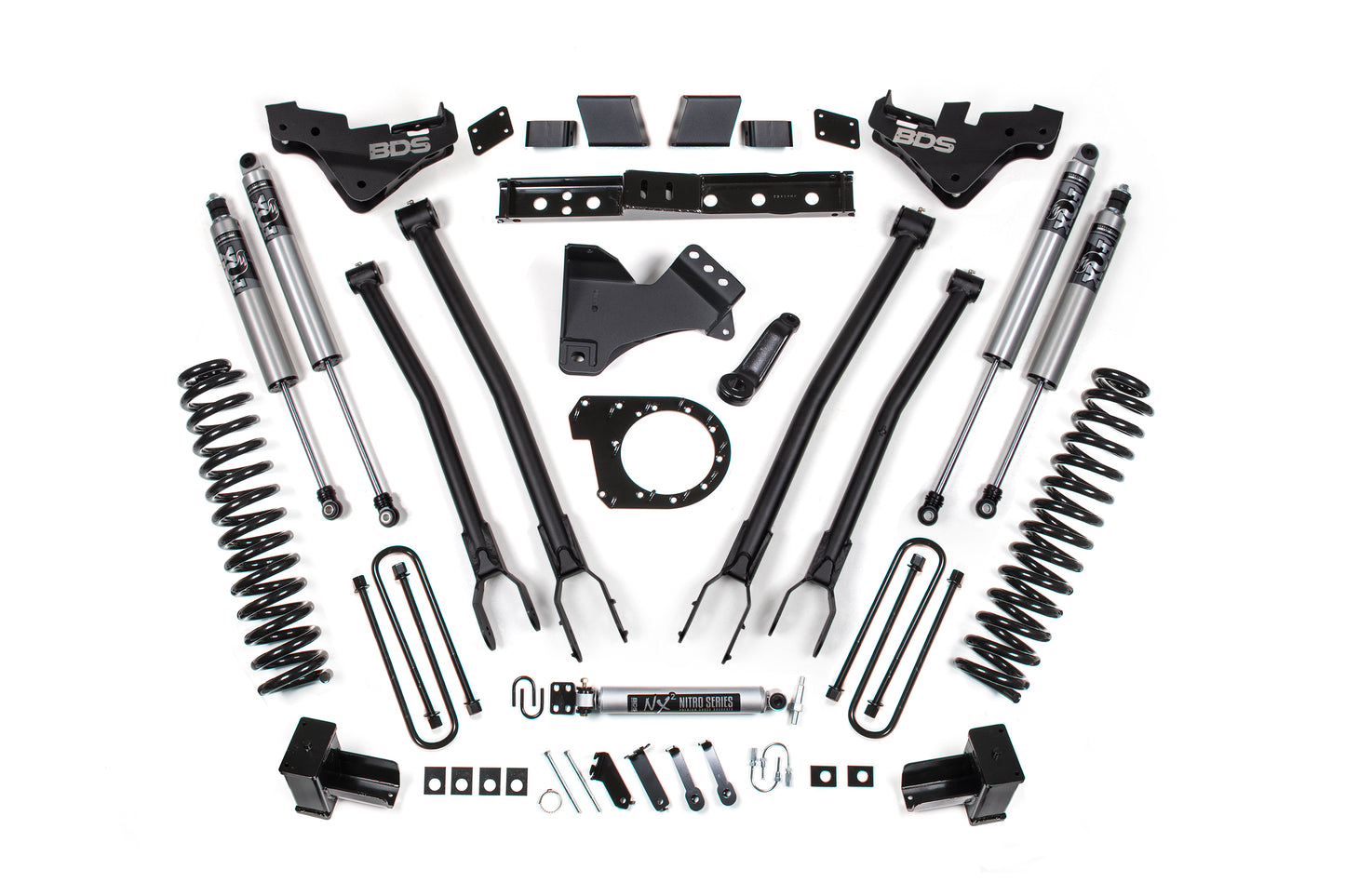 23-26 Ford F-250/F-350 Super Duty 4WD 7 Inch 4-Link Lift Kit, 5 Inch Rear, Block, Diesel - Fox 2.5 Performance Series Shocks BDS Suspension