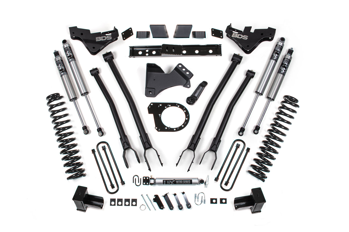 23-26 Ford F-250/F-350 Super Duty 4WD 7 Inch 4-Link Lift Kit, 5 Inch Rear, Block, Diesel - Fox 2.5 Performance Series Shocks BDS Suspension
