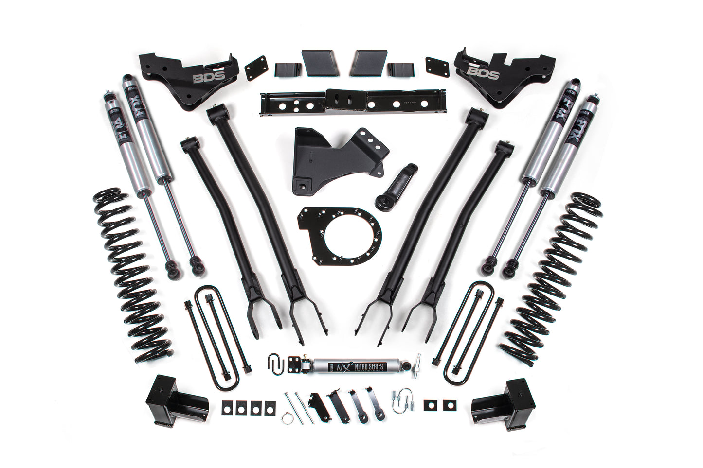 23-26 Ford F-250/F-350 Super Duty 4WD 7 Inch 4-Link Lift Kit, 5 Inch Rear, Block, Diesel - Fox 2.0 Performance Series Shocks BDS Suspension