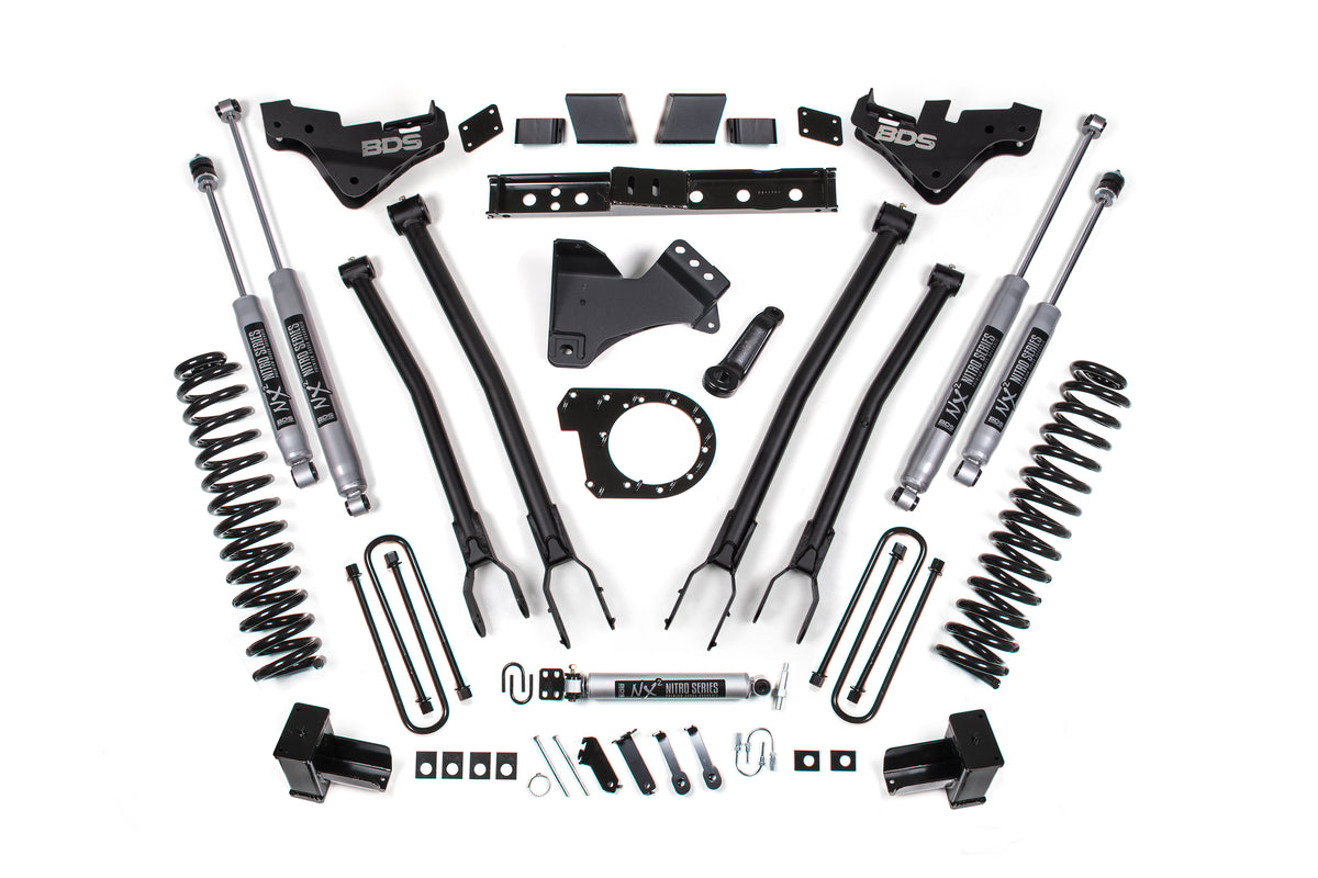 23-26 Ford F-250/F-350 Super Duty 4WD 7 Inch 4-Link Lift Kit, 5 Inch Rear, Block, Diesel - NX2 Nitro Series Shocks BDS Suspension