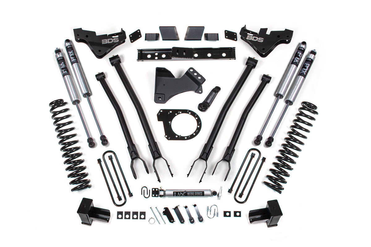 23-26 Ford F-250/F-350 Super Duty 4WD 7 Inch 4-Link Lift Kit, 6 Inch Rear, Leaf Spring, Diesel - Fox 2.0 Performance Series Shocks BDS Suspension