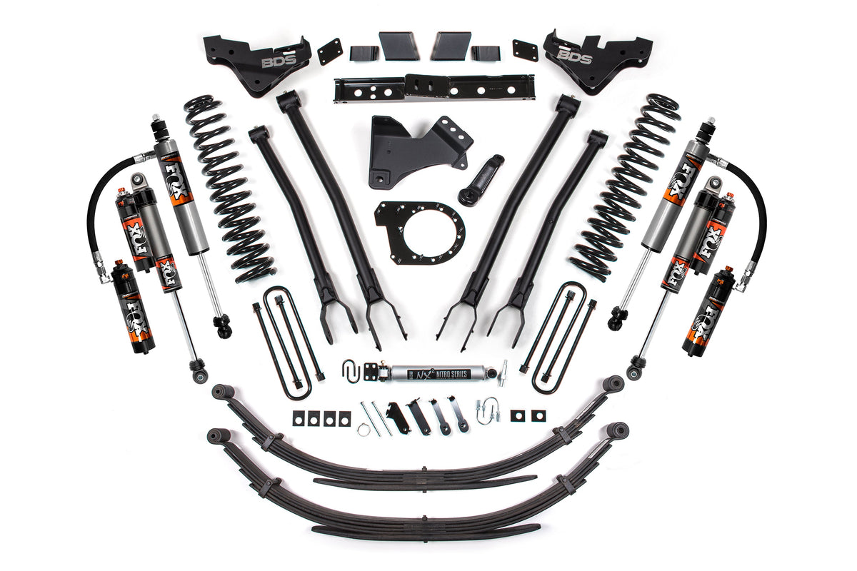 23-26 Ford F-250/F-350 Super Duty 4WD 7 Inch 4-Link Lift Kit, 6 Inch Rear, Leaf Spring, Diesel - NX2 Nitro Series Shocks BDS Suspension