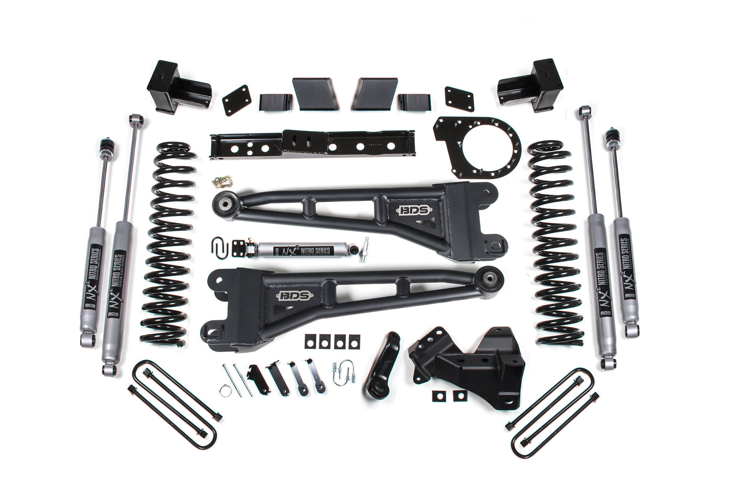 23-26 Ford F-250/F-350 SRW 4WD 7 Inch Radius Arm Lift Kit, 4.5 Inch Rear, Block, Diesel - Fox 2.5 Performance Elite Series Front and Rear BDS Suspension