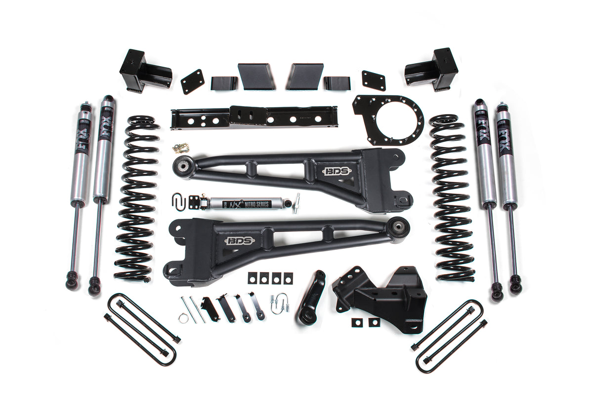 23-26 Ford F-250/F-350 SRW 4WD 7 Inch Radius Arm Lift Kit, 4.5 Inch Rear, Block, Diesel- FOX 2.0 IFP Performance Series Front and Rear BDS Suspension