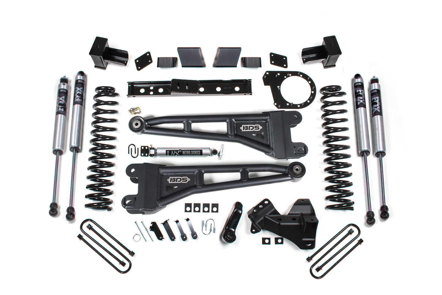 23-26 Ford F-350 DRW 4WD 7 Inch Radius Arm Lift Kit, 5 Inch Rear, Block, Diesel - NX2 Nitro Series Shocks Front and Rear BDS Suspension