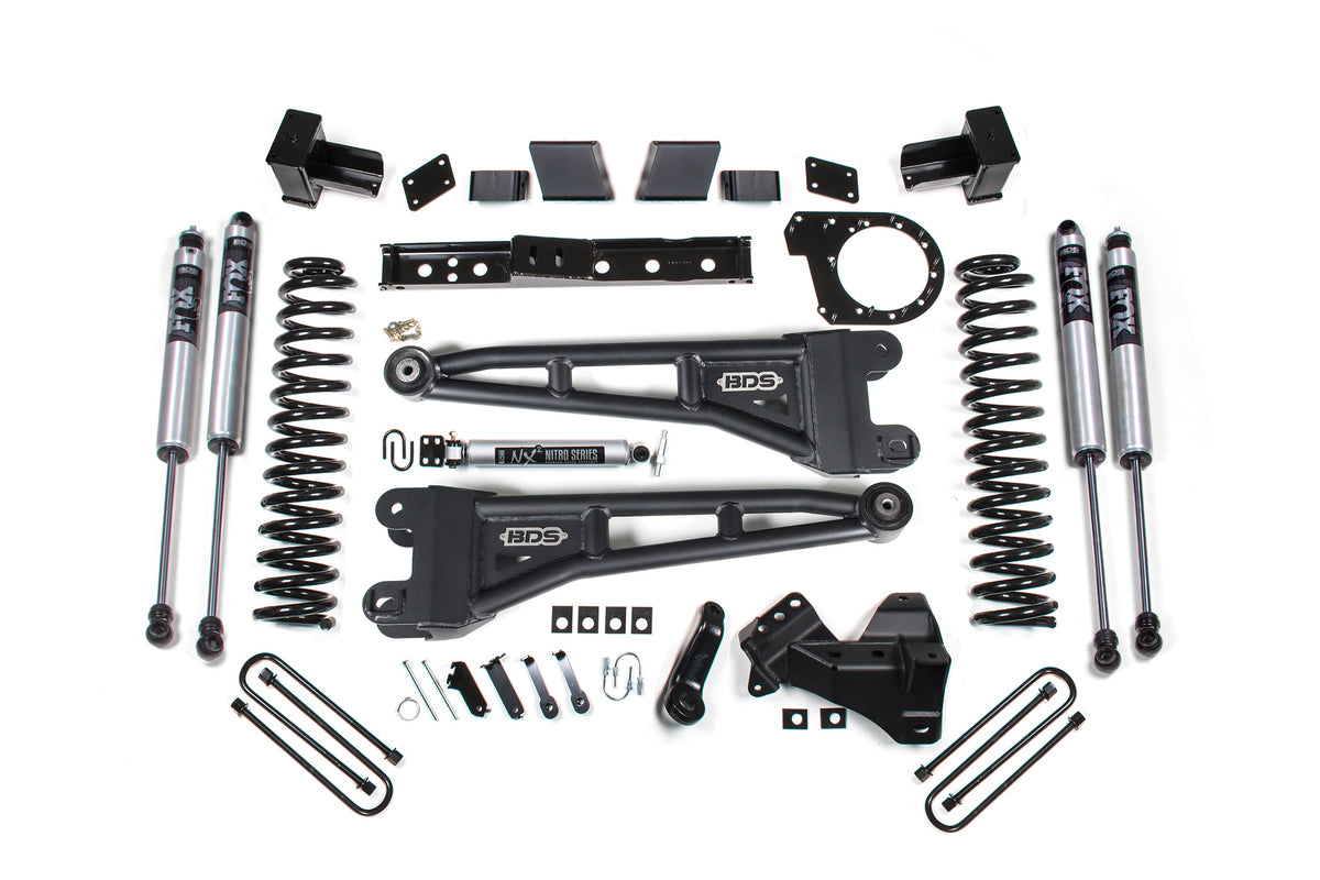 23-26 Ford F-350 DRW 4WD 7 Inch Radius Arm Lift Kit, 5 Inch Rear, Block, Diesel - NX2 Nitro Series Shocks Front and Rear BDS Suspension