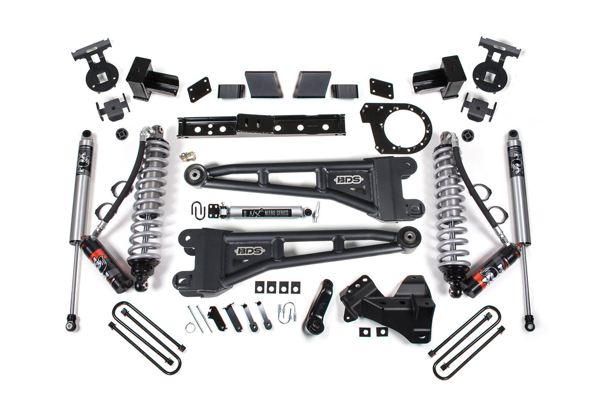 23-26 Ford F-350 DRW 4WD 7 Inch Radius Arm Lift Kit, 5 Inch Rear, Block, Diesel - Fox 2.5 Performance Elite Series C/O Front, Fox 2.5 Performance Elite Series Rear Shocks BDS Suspension