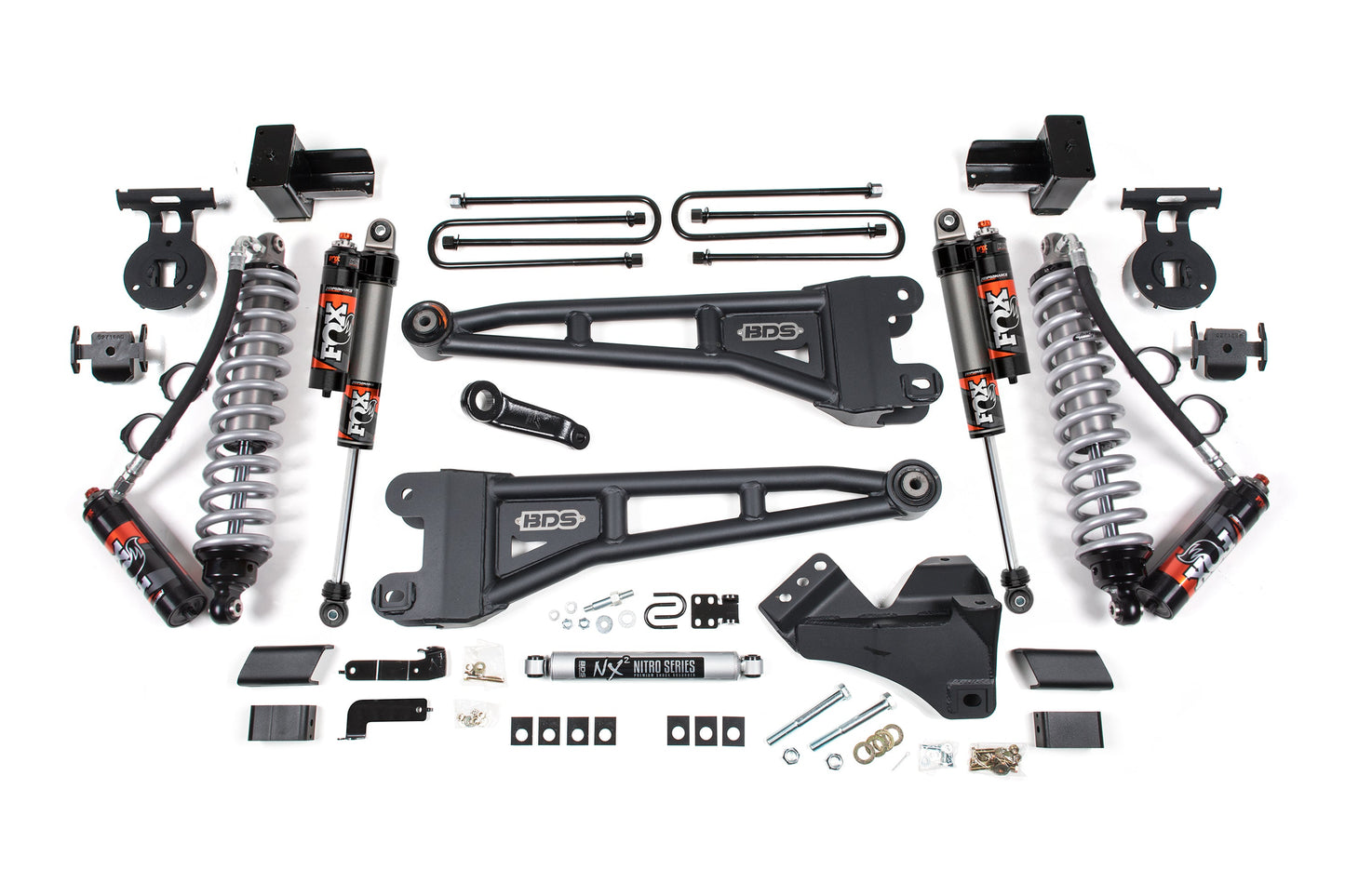 23-26 Ford F-350 DRW 4WD 5 Inch Radius Arm Lift Kit, 3 Inch Rear, Block, Diesel - Fox 2.5 Performance Elite Series C/O Front, Fox 2.5 Performance Elite Series Rear Shocks BDS Suspension