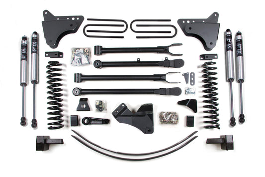 6 Inch Lift Kit w/ 4-Link Ford F250/F350 Super Duty 05-07 4WD Diesel 3 Inch Block Plus Add A Leaf Without Overload BDS Suspension-1