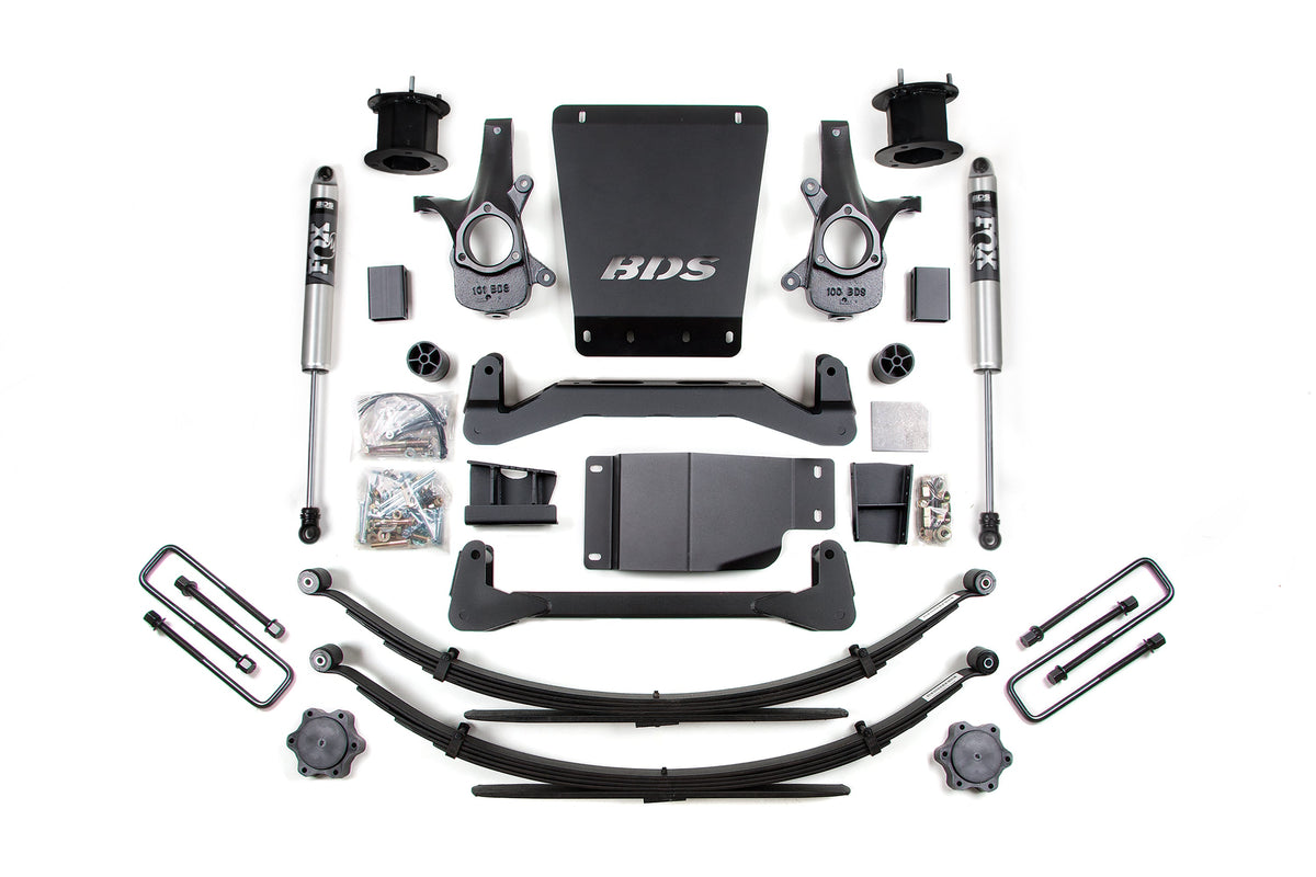 07-13 Chevrolet Silverado 1500 - GMC Sierra 1500 4WD 4.5 Inch Lift Kit, 4 Inch Rear Lift, Leaf Spring, NX2 Nitro Series Shocks BDS Suspension