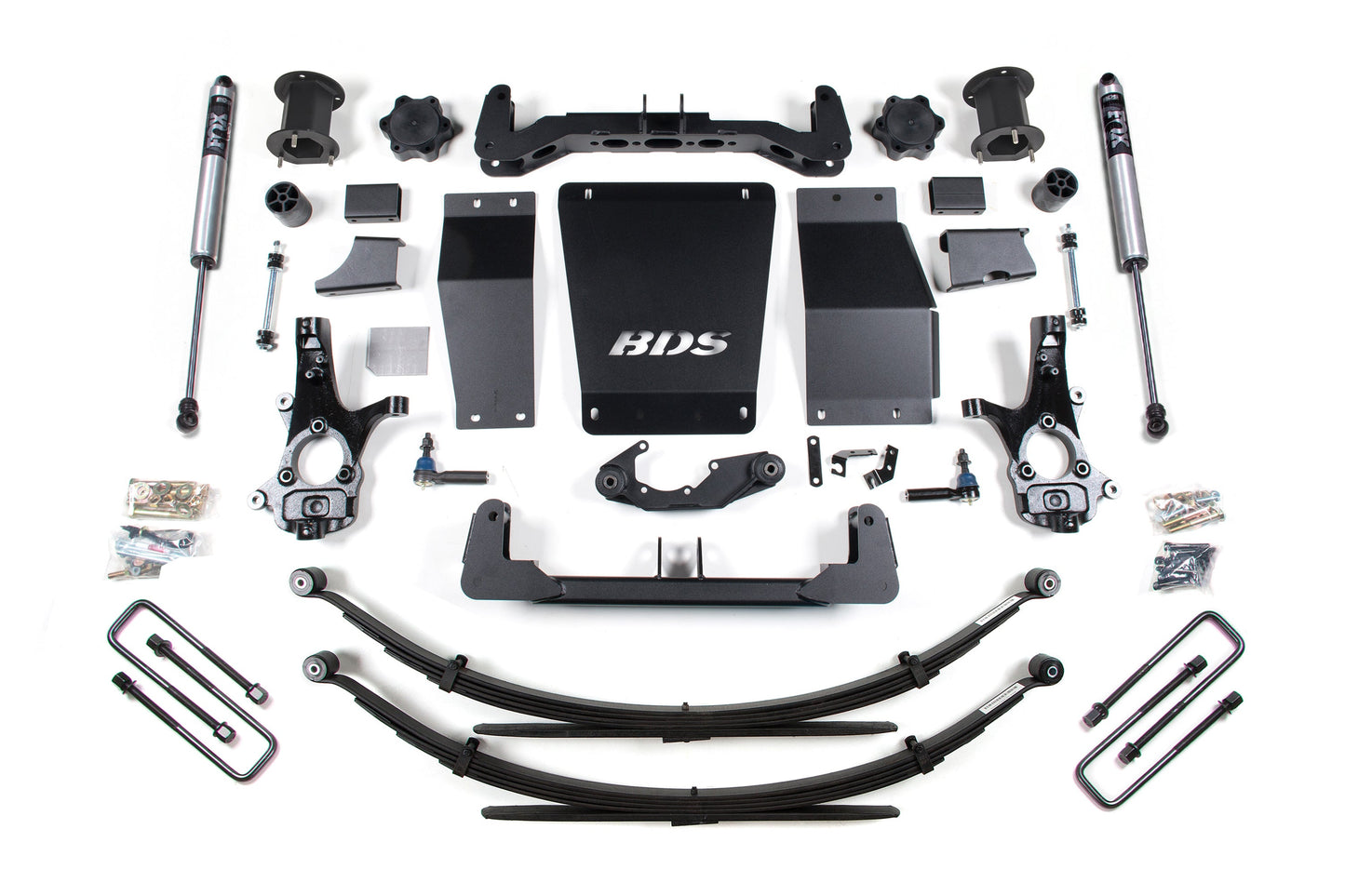 14-18 Chevrolet Silverado 1500 - GMC Sierra 1500 4WD 6.5 Inch Lift Kit (Cast Steel), 4 Inch Rear Lift, Leaf Springs, Fox 2.0 IFP Performance Series Shocks BDS Suspension